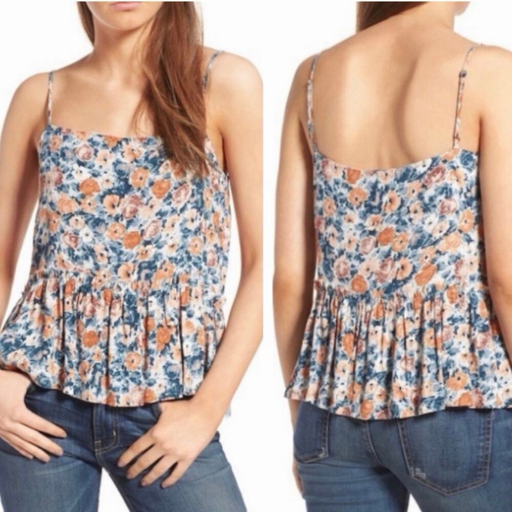 Current/Elliott The Strappy Ruffle Tank In Dusty Bowl Floral